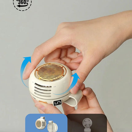 Lenovo Portable Clip Fan Mini Bladeless Handheld Air Cooler Small Strong Wind Wearable Belt Fan USB Rechargeable Cooling Fan