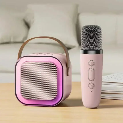 Bluetooth K12 Karaoke Machine Portable 5.3 PA Speaker System with 1-2 Wireless Microphones Home Family Singing Children's Gifts