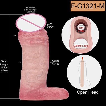 SXXY 2 Colors Silicone Realistic Deep Veins Open Head Penis Sleeve For Men Delay Ejaculation Soft Inner Thread Cock Ring Dick Sh