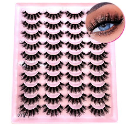2023 New 20 pairs natural long 3D mink false eyelashes fake lashes makeup kit Mink Lashes extension eye lashes short eyelashes