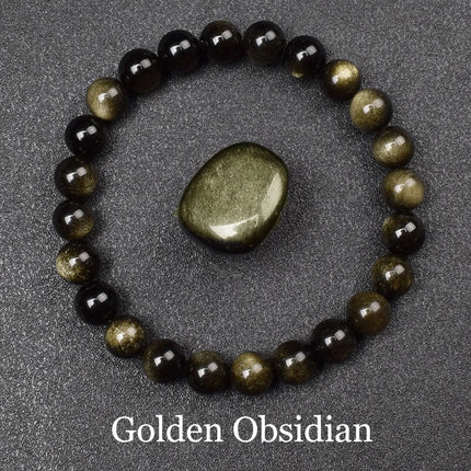 Natural Black Agates Beads Bracelet Women Men Genuine Black Onyx Natural Stone 6mm 8mm Smooth Round Beads Lucky Energy Jewelry