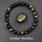 10 Golden Obsidian / 19cm-7.5inch / 8mm beads