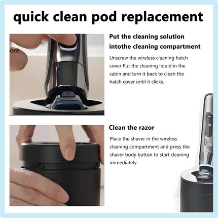 Replacement Quick Cleaning Pod Compatible with Philips 2nd Series 7000 S9000 S5000 Angular polygon Shavers，for Philips Cleaning