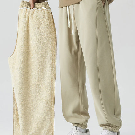 DUKEEN 500G Heavyweight Fleece Men's Sweatpants Winter New Thick Warm Sports Casual Knit Joggers Men's Clothing