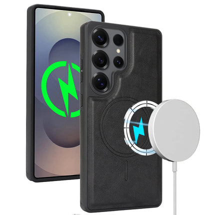Luxury Business High Quality Magnetic Phone Case For Samsung Galaxy S25 S24 Plus S23 S22 Ultra Wallet Cover For Magsafe