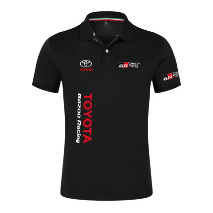 2026 Toyota GR Racing Logo Print Men's High Quality Lapel Collar Ice Silk Top Fashion Business Quick-Dry Absorb Sweat Polo Shirt