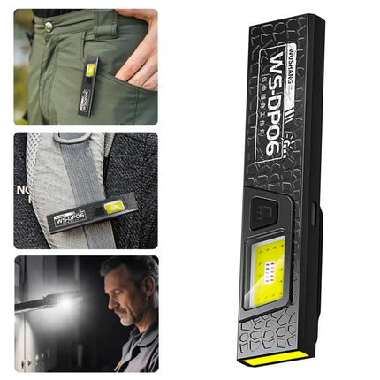 Ultra Bright Portable Magnetic & Clamp LED Flashlight Rechargeable Work Light with Built-in Battery Waterproof Pocket Lantern