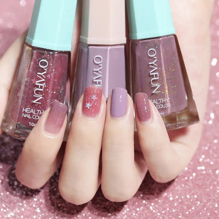 10Ml Solid Color Nail Polish Free Baking Long Lasting Waterproof Quick-Drying Non-Toxic Tasteless 40 Colors Sequins Nail Polish
