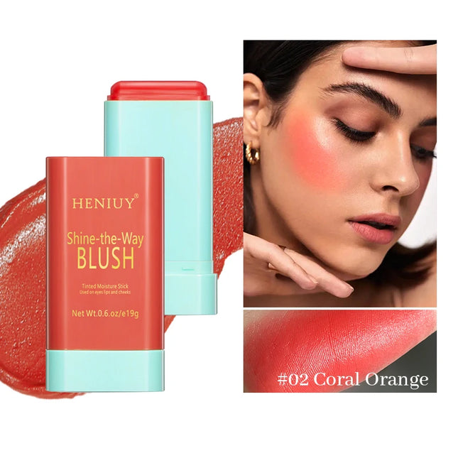 Tinted Mositure Blush Stick Face Pink Cream Cheek Blusher Cosmetics 3 in 1 Makeup Tubes used on eyes cheeks High color rendering
