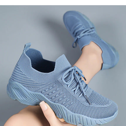 Women's Sneakers Breathable Casual Women Sock Shoes Lace Up Ladies Flats Female Spring Vulcanized Running Zapatillas De Mujer