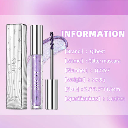 1 PC Diamond Mascara Shining Galaxy Sequins Sweat Proof Glitter Eyelashes Quick Dry Lasting Curling Thick Mascara Shimmer Makeup