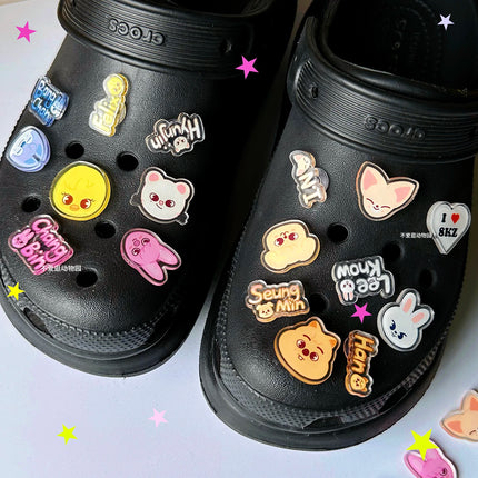 Skzoo Hot Korean Stray Kids Idol Boy Support Fan Cute Cartoon Hole Shoes Shoe Flower Anime Diy Accessories Decoration Xmas Gift