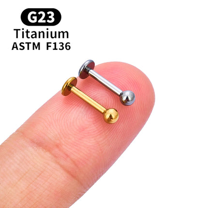 10PCS ASTM F136 G23 Titanium Piercing Labret Lip Ring Stud Earring CZ Ear Tragus Cartilage Helix Daith Pierc Jewelry 16/18/20g