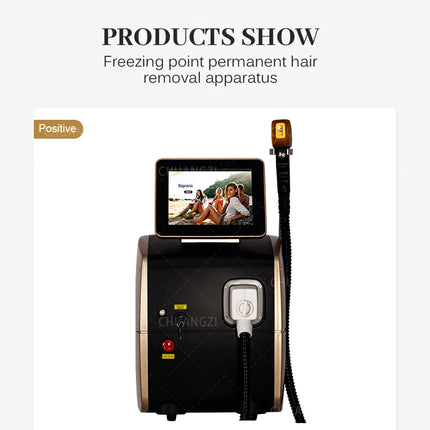 Soprano  Best Hair Removal Laser Brand New Black Ice Platinum Cooling System 808nm Diode Laser Hair Removal Machine 4 Wavele