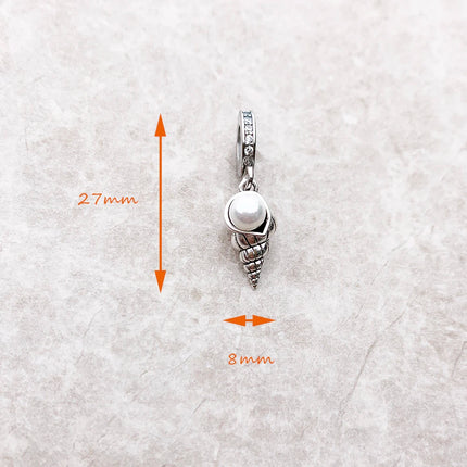 Charm Pendant Shell With Freashwater Pearl New Fine Jewelry 925 Sterling Silver Oceans Gift For Women Men