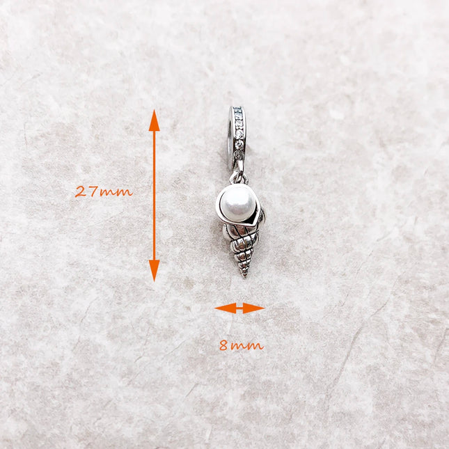 Charm Pendant Shell With Freashwater Pearl New Fine Jewelry 925 Sterling Silver Oceans Gift For Women Men
