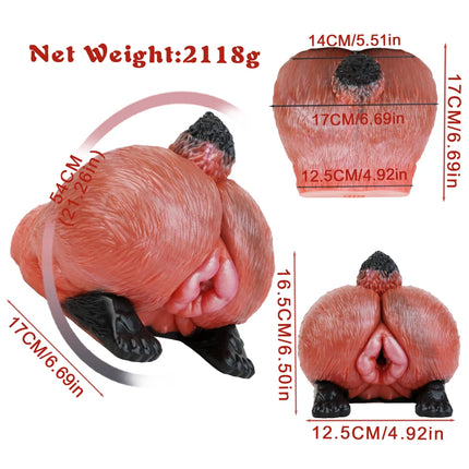 SHAZ 2.1kg Heavy Masturbation Cup, Medical-grade Liquid Silicone, Two Channel Onahole Stroker Male Masturbator Adult Toy for Men