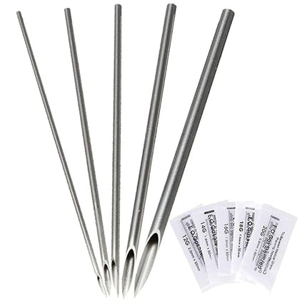 Sterile Disposable Tattoo 12g/14g/16g/18g Piercing Needles Navel Nipple Ear Nose Lip Stainless Steel Piercing Needles Kit Tool