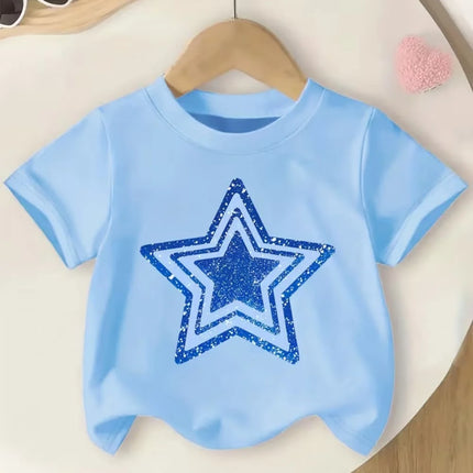 2026 Children's Clothing Girl T-Shirt Short Sleeve Child T-Shirt Vibrant Heart Graphic Casual Kids Summer Clothes Girl Top Tees