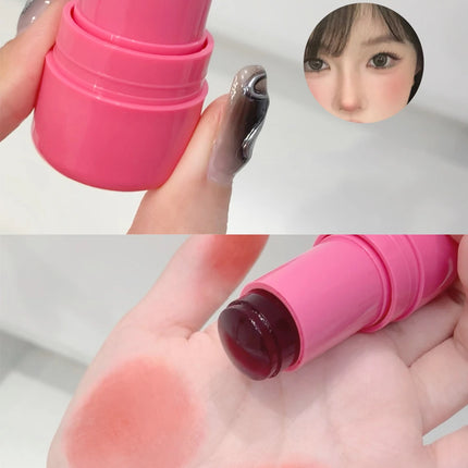 Lip and cheek blush stick color change brightening natural saturation student girl