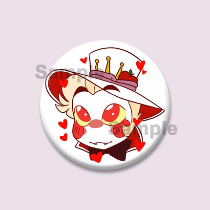 Lucifer Alastor Duckies Soft Button Pins DIY Round Snap-in Brooches Backpack Shirt Accessories  Customize Cartoon Cosplay Badge