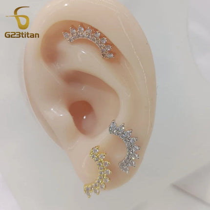 1pc Ear Cartilage Helix Earring 16G G23 Titanium Custom Barbell Screw Back Stud Earring Hypoallergenic Piercing Body Jewelry