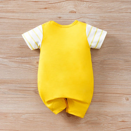 Newborn Baby Clothes Animal-Yellow monkey Fashion Infant Jumpsuit Toddler Short Sleeve One-piece Pajamas Bodysuit Summer Romper