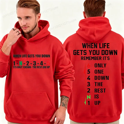 Men's Hoodie Casual Sports Hoodie 1 Down 6 Up Motorcycle Print Men/Women Plus Size Pullover Fashion Sweatshirt Long-Sleeve Tops
