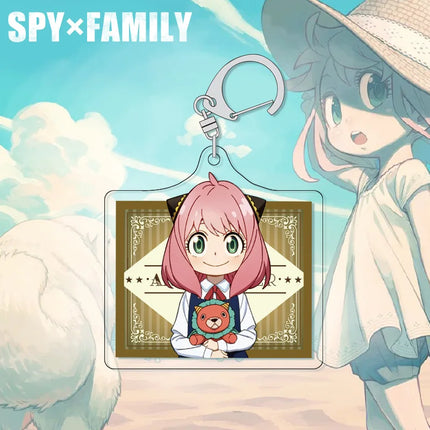 SPY×FAMILY Anya Keychain Acrylic Charm Cute Anime Figure Pendant for Backpack Bag Accessories Spy x Family Merchandise Gift for
