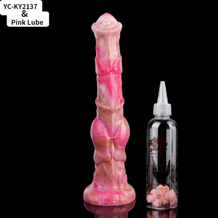 YOCY 12 Inch War Horse Dildo 6.5cm Thick Armor Knot Anal Stimulator Soft Silicone Animal Penis With Sucker Sex Toy For Women Men