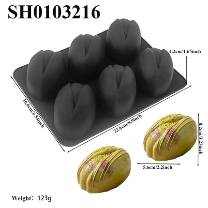 1/4/6-Cell Pistachios Design Food Grade Silicone Chocolate Mold Mousse Cake Mould Kitchen Dessert Baking Tools DIY Soap Mold