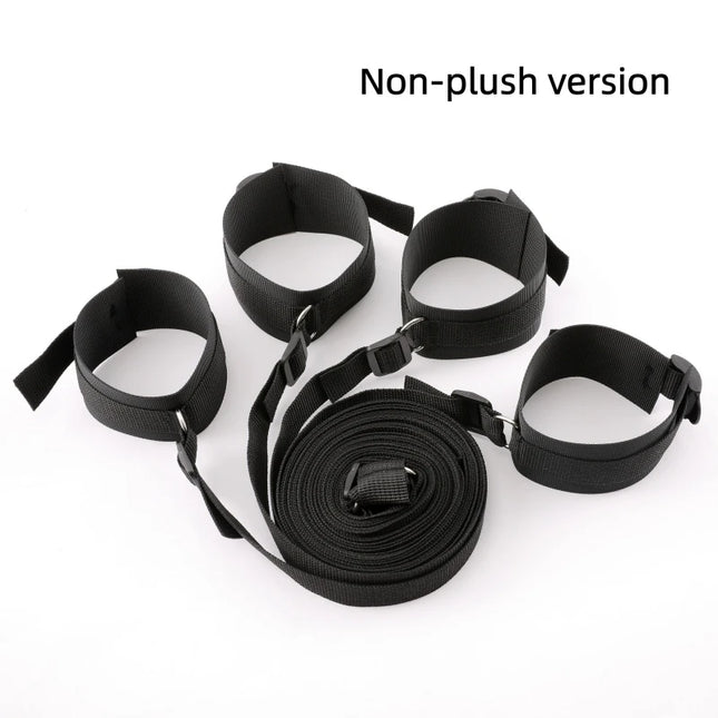 Adjustable Wrist Ankle Cuffs Bed Bondage Restraint Set Comfortable Couples Handcuffs Adult Sex SM Game Lover Intimate Play Kit