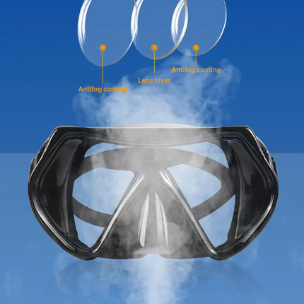 DEDEPU OEM Logo Anti-Fog Snorkel Mask – Silicone & Tempered Glass Diving Goggles for Freediving, Swimming and Scuba Diving