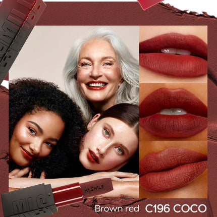 6-Color Embossed Matte Lipstick, Easy to Apply, Moisturizing and Natural Finish Long-Lasting Smooth Texture for Soft and Elegant