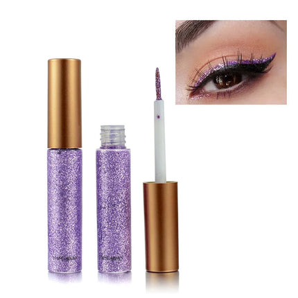 Glitter Liquid Eyeliner Set 10 Pieces Metallic Shimmer Eye Liner Long Lasting Sparkling Eyeshadow Tint Smudge Proof Cosmetics