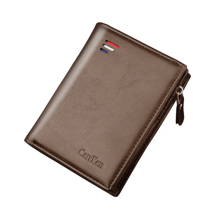 Vintage Men Leather Luxury Wallet Short Slim Male Purses Money Clip Credit Card Dollar Cow Leather Wallet Mens Card Purse