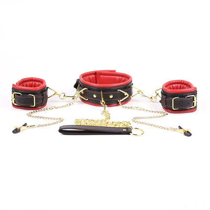 Bdsm Bondage Restraint Kits Set Sex Handcuffs Collar Breast clamp Anal Butt Plug Bullet Sex Toys for Woman Adult S&M Fetish