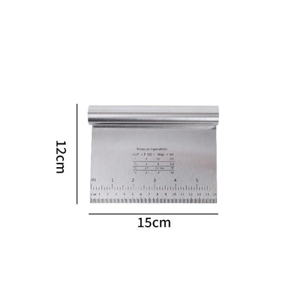 Stainless Steel Cake Scraper & Dough Cutter with Measuring Scale, DIY Dough Pastry Spatulas, Bread Baking Accessories