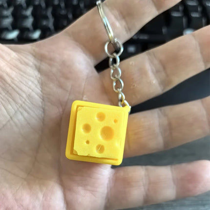 Cheese Keyboard Fidget Keychain Clicker Fidget Sensory Toy Stress Relief Anxiety ADHD Decompression Gifts For Kids Adults