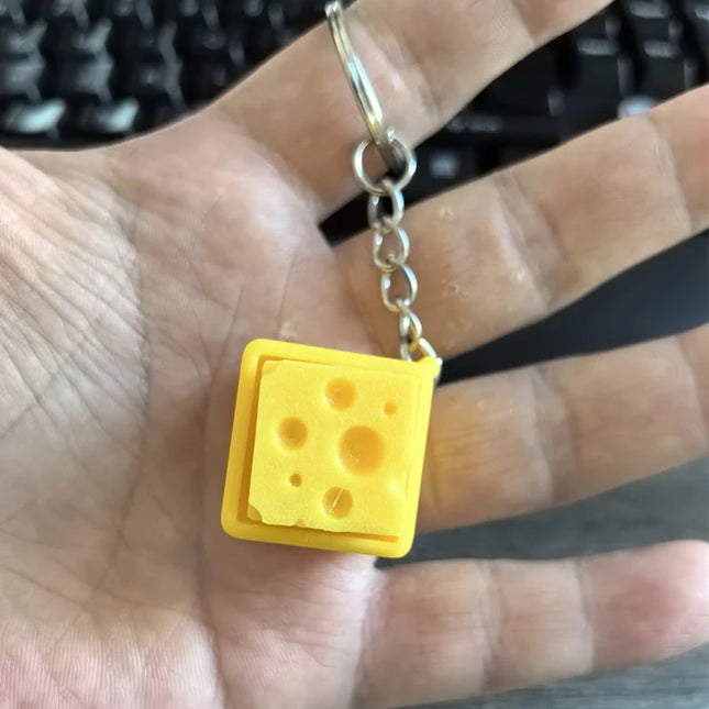 Cheese Keyboard Fidget Keychain Clicker Fidget Sensory Toy Stress Relief Anxiety ADHD Decompression Gifts For Kids Adults