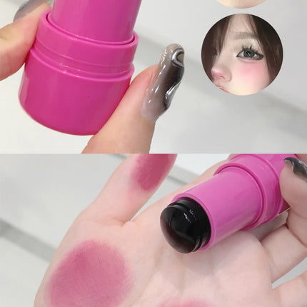 Lip and cheek blush stick color change brightening natural saturation student girl