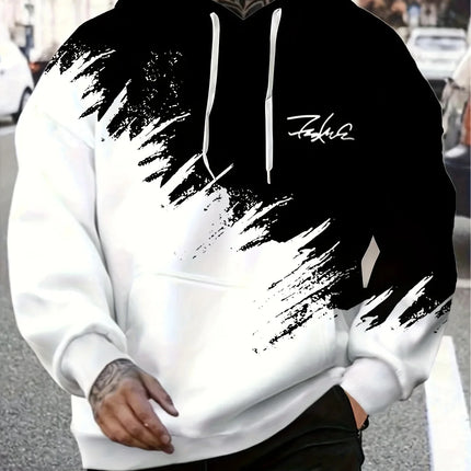 Casual and fashionable men's hoodie and kangaroo pocket casual long-sleeved hoodie for outdoor use