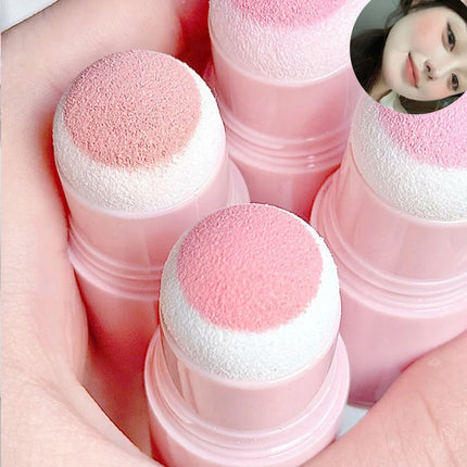 Cappuvini Natural Pink Color Blusher Stick Face Blusher Patting Powder Blusher for Cheeks Cute Korean Style