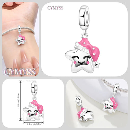 S925 Sterling Silver Charm Bead Angel Prayer Travel Memorial Pendant Fine Birthday Gift Fit Bangle Bracelet Necklace DIY Jewelry