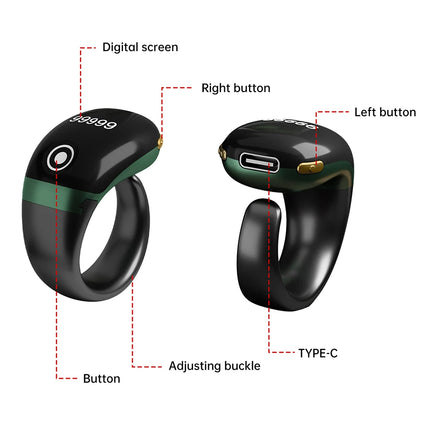 S7Pro Bluetooth Electronic Counter APP Control Monitor Smart Tasbih Tally Finger Counter Muslims Tasbeeh Zikr Ring