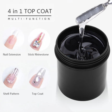 MSHARE 3D Top Coat UV LED Gel Rhinestones No Wipe Topcoat Without Sticky Layer Water Drop 50ml