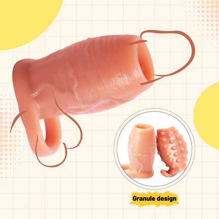 Dick Sleeve Enlargement Lock Sperm Penis Ring Adult Men Sex Toy Enlarged and Thicken Cock Sleeve Soft Silicone Male 18+ Sexy Toy