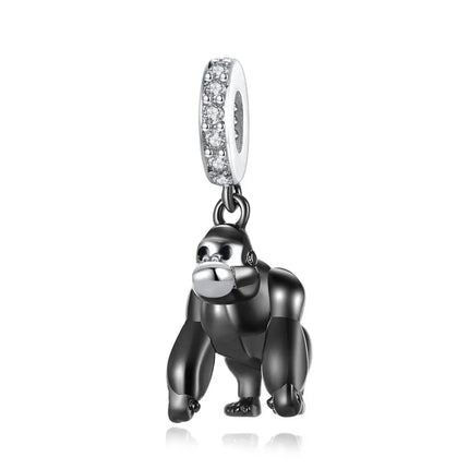 Hot Sale 925 Sterling Silver Cute Panda Beads & Penguin Dangle Charm Fit Snake Bracelet Boutique Necklace Black Pendant Gift