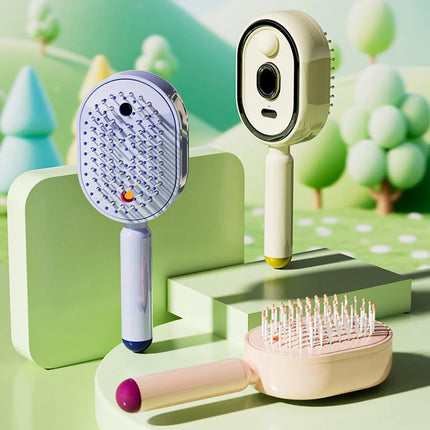 Electric Spray Air Cushion Comb Electric Steam Hair Brush Comb Rechargeable Steams Brush for Hairs Reduce Frizz Nourishes Hairs