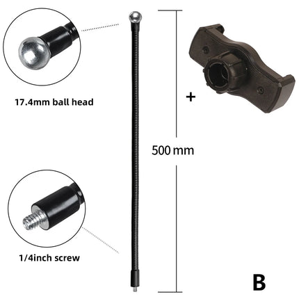 Flexible Arm Monopod Metal Tube Rod Stands Selfie Stick with Ball Head for Mobile Phone Smartphones Tripod Live Streaming